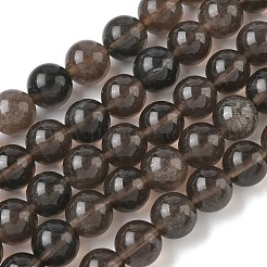 Chapelets de perles d'obsidienne de glace naturelle&nbsp;G-P590-A03-10mm-01