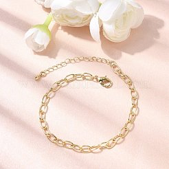 Messing-Gliederarmband mit Kabelkette für Damen&nbsp;BJEW-A065-01G