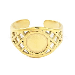 Bagues ouvertes en acier inoxydable 304 plaqué or 18 carat pour femmes&nbsp;RJEW-B061-01G-03
