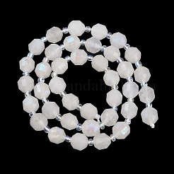 Galvanisierte natürliche weiße Mondsteinperlenstränge&nbsp;G-O201B-132F