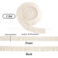 Cinta de encaje con borlas de algodón de 40 yarda para accesorios de ropa&nbsp;DIY-PH0031-34B