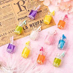 70pcs 7 couleurs pendentifs en résine transparente&nbsp;RESI-CJ0002-08