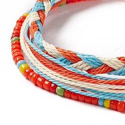 Set di braccialetti di perline intrecciati in plastica a 3 pezzi&nbsp;BJEW-B065-08A