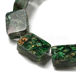Jaspe impérial naturel teint avec des brins de perles de résine&nbsp;G-G083-F06-01