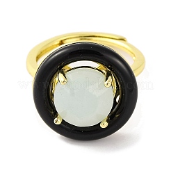 Gestellbeschichtung rund Messing Emaille verstellbare Ringe&nbsp;RJEW-U004-01C-G