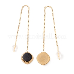 Lunga catena con orecchini pendenti a rombo smaltato&nbsp;EJEW-A067-03G