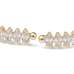 Bracelets en laiton à micro-pavé de zircone cubique transparent&nbsp;BJEW-A116-04G-B