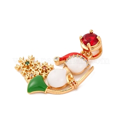 Pendentifs en laiton avec micro pavé de zircone cubique&nbsp;KK-C076-27G-03