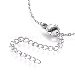 Collares pendientes de circonita cúbica transparente micro pavé de latón&nbsp;NJEW-R256-01