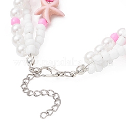 2 Stück mehrsträngiges Armband aus synthetischen Türkis- und Glasperlen für Damen&nbsp;BJEW-JB12974