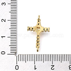 Breloques connecteurs en laiton pavées de zircones cubiques noires et transparentes&nbsp;KK-M101-02A-G01