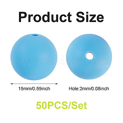 50pcs perles de silicone écologiques de qualité alimentaire&nbsp;SIL-TA0002-89I