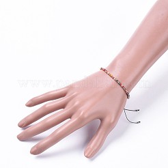 Braccialetti di perline di vetro intrecciati regolabili&nbsp;BJEW-JB04588-04