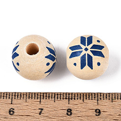 Weihnachtsbemalte Schima-Holzperlen&nbsp;WOOD-T032-35F