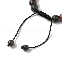 Bracelets de perles tressées en agate indienne naturelle ronde de 8 mm&nbsp;BJEW-C067-01B-27