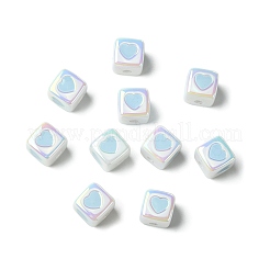 10 perles en émail acrylique opaque&nbsp;ACRC-FS0001-02C