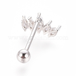 Anlaufschutz rhodinierte 925 Sterling Silber Barbell Knorpel Ohrringe&nbsp;STER-I018-01P