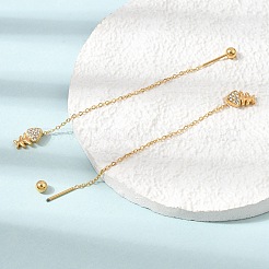 Pendientes de acero inoxidable 304 con rhinestone para mujer&nbsp;SA-CBA44F8-03G