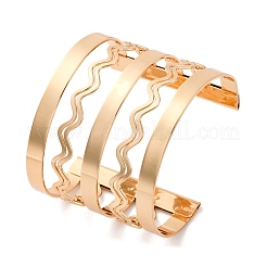 Bracelets manchette en fer ondulé pour femmes&nbsp;BJEW-G741-04KCG