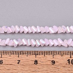 Chapelets de perles en verre d'imitation jade électrolytique&nbsp;GLAA-N023-4mm-32