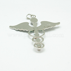 Vintage-Chakra-Schmuck-Legierung Lünette Edelstein große Anhänger&nbsp;G-M039-01
