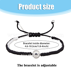 4 Satz 4 Farben Legierung Baseball geflochtene Perlen Armbänder Set&nbsp;BJEW-AN0001-40