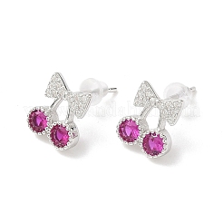 925 Sterling Silber Micro pave Zirkonia Ohrstecker&nbsp;EJEW-B144-02S