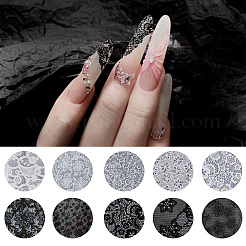 10 Rolle Nagelfolie mit Blumenmotiv aus Haustierspitze. Blumen-Transferpapier&nbsp;STIC-WH20010-16B