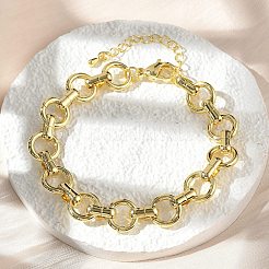 Messingring-Gliederkettenarmbänder für Frauen und Männer&nbsp;BJEW-K273-07G