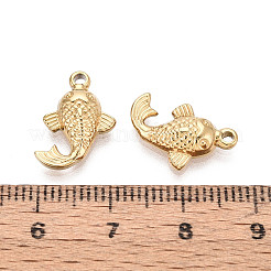 Ciondoli a forma di pesce in acciaio inossidabile 304 testurizzato&nbsp;STAS-T072-57G