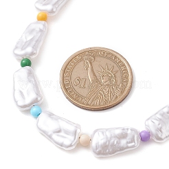 Perle finte in plastica con collane di perline acriliche da donna&nbsp;NJEW-JN04662