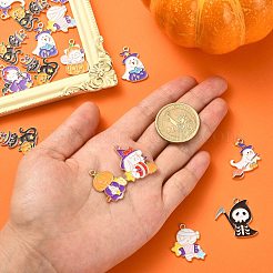 40pcs 10 Arten Halloween-Thema-Legierungs-Emaille-Anhänger&nbsp;ENAM-CJ0004-77