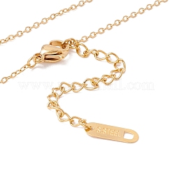 Ciondolo rettangolare con perline di zirconia cubica trasparente e catene in acciaio inossidabile 304 per donna&nbsp;NJEW-P262-05G