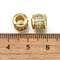Messing Micro Pave klare Zirkonia europäische Perlen&nbsp;LS-ZIRC-I070-096G