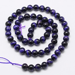Ojo morado naturales tigre hebras grano redondo&nbsp;G-M220-8mm-01