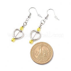 Cuore con orecchini pendenti con perline acriliche&nbsp;EJEW-JE05064