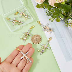 6 pz stetoscopio croce in lega di zinco con decorazioni pendenti in strass&nbsp;HJEW-FH00308