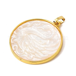 Colgantes de concha blanca natural tallada en bastidor&nbsp;SH-CBA69D1-05G