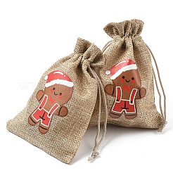 30 Stück Aufbewahrungsbeutel aus Jutetuch mit Weihnachtsdruck in 15 Stilen&nbsp;ABAG-YW0001-10