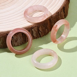 Natürliche xinjiang goldene seide jade finger ringe für frauen&nbsp;RJEW-G360-01A