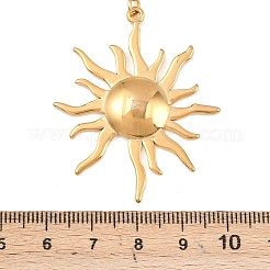 Colliers pendentif soleil en acier inoxydable 304 avec perle d'imitation ABS&nbsp;NJEW-Z107-01G