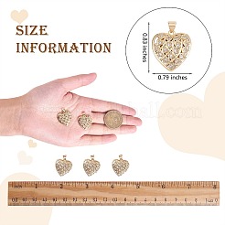 5 pièces en laiton micro pavé pendentifs en zircone cubique claire&nbsp;ZIRC-SZ0003-26