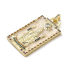 Pendenti in ottone con micro pavé di zirconi e smalto&nbsp;KK-H458-03G-17