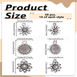 30 pièces 3 styles pendentifs en alliage de style tibétain&nbsp;FIND-LP0004-62