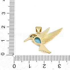 Messing Micro Pave Himmelblau Zirkonia Anhänger&nbsp;CU-CBA4A93-01E-G