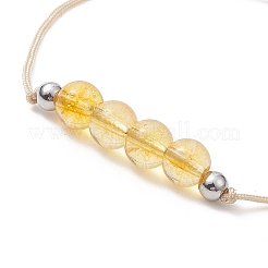 Set di 3 braccialetti con perline intrecciate citrino naturale stile 3 pezzi&nbsp;BJEW-JB09334-06