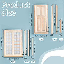 2 Stile Holztür&nbsp;AJEW-OC0013-60