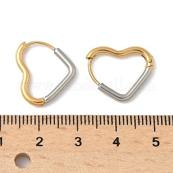 Pendientes de aro de dos tonos de acero inoxidable 304&nbsp;EJEW-P313-01A-G