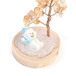Décorations d'arbre de vie en éclats de quartz jaune naturel&nbsp;DJEW-B013-03F
