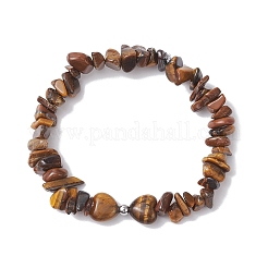 3 bracciale elastico con perline di occhio di tigre naturale&nbsp;BJEW-JB12304